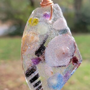Resin necklace with real shells and stones 24 grams image 7
