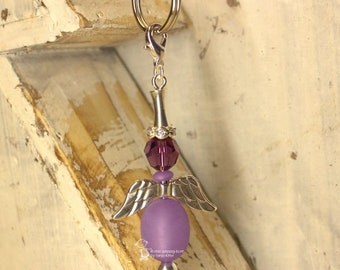 Ketten -oder Schlüsselanhänger Engel violett