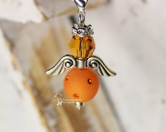 Ketten -oder Schlüsselanhänger Engel orange