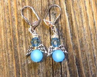 Angel Earrings Mini Light Blue