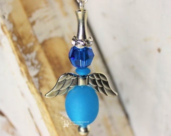 Chains -or keychain angel turquoise-blue