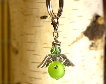 petite chaîne pendentif ange vert clair