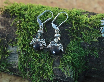 Earrings Angel Mini Black