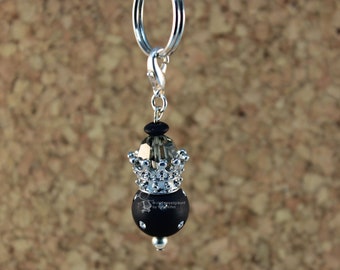 Ketten -oder Schlüsselanhänger Krone schwarz