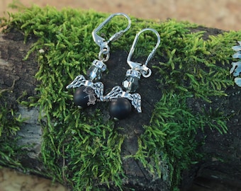 Earrings Angel Mini Black