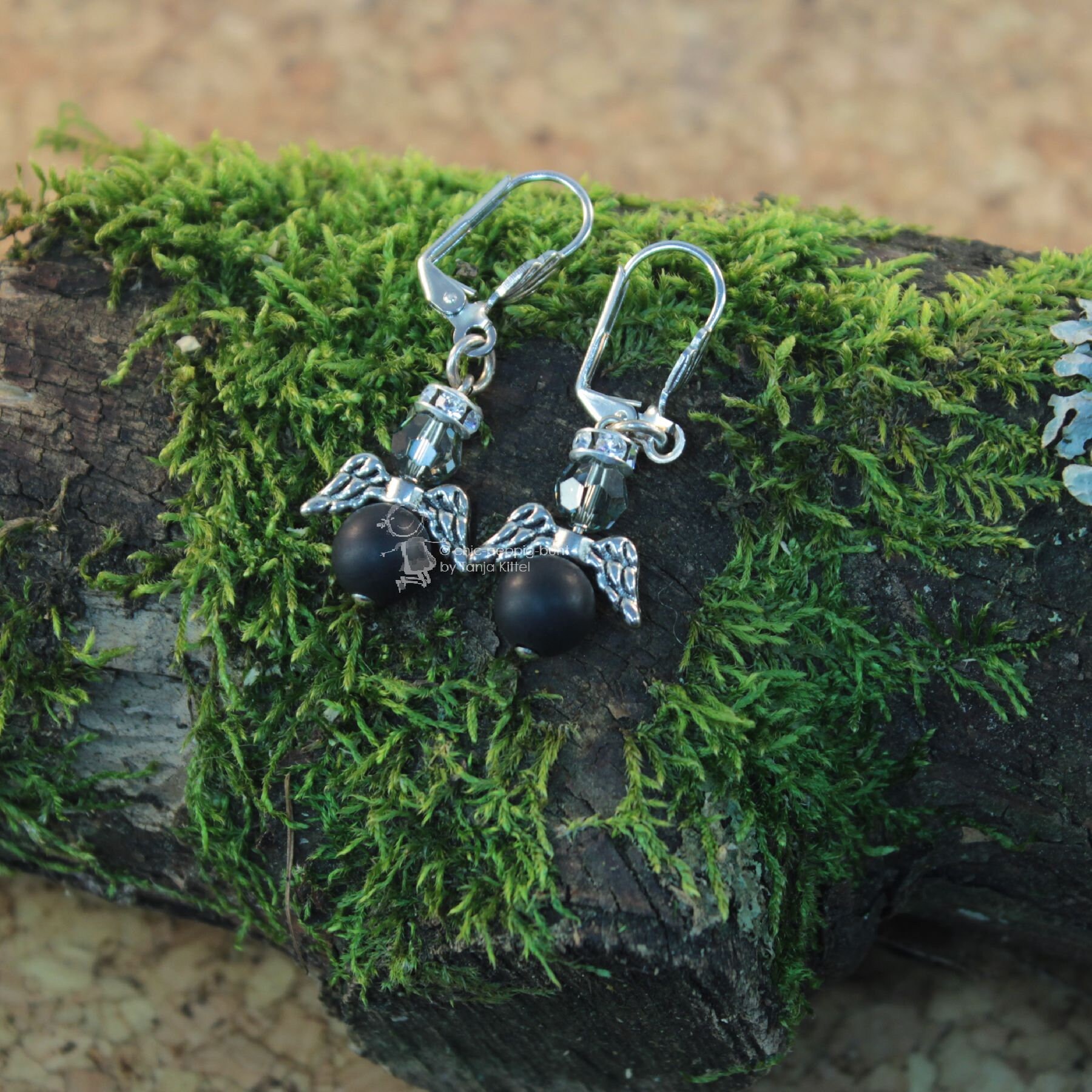 Earrings Angel Mini Black