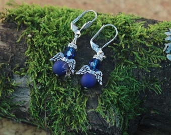 Angel Earrings Mini Dark Blue