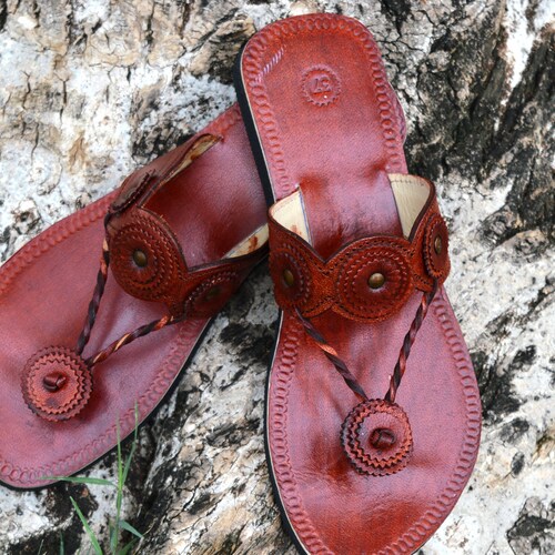 Hand Stamped Women Leather Sandals Handmade Ladies Sandal - Etsy