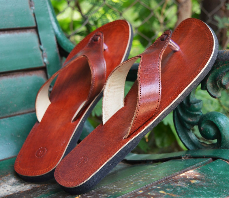 Handmade Brown Men Leather Sandals Handcrafted Gents Sandal V Etsy