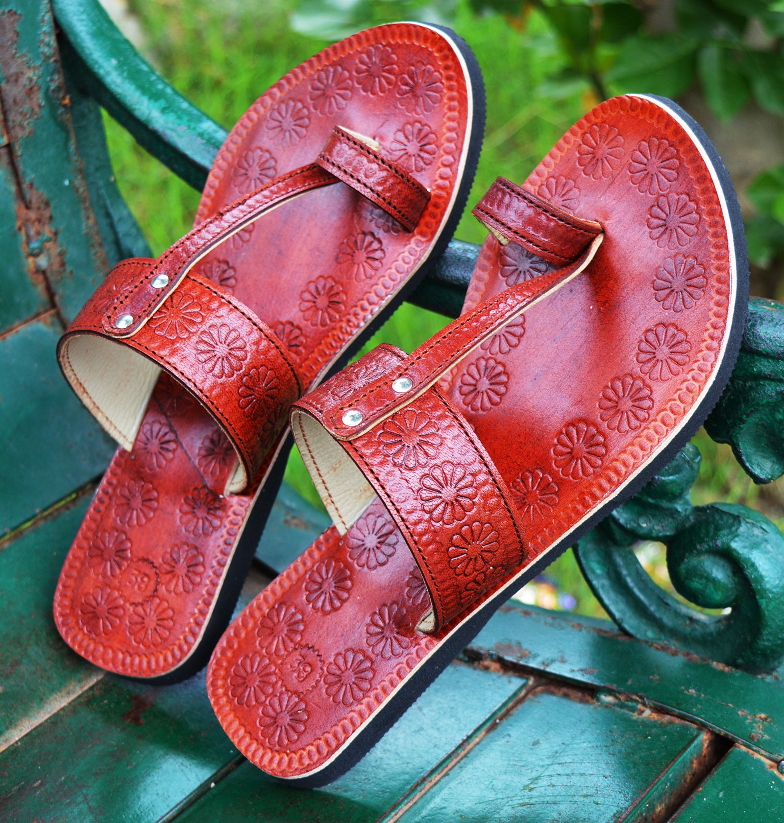 Handmade Women Leather Sandals Hand Stamped Ladies Biblical - Etsy