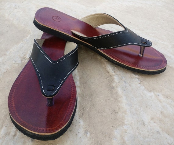 black leather flip flops ladies