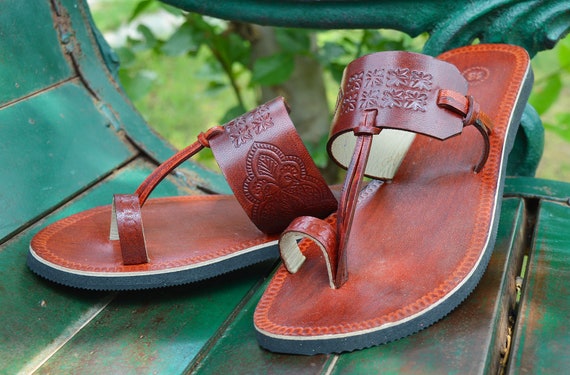 Women Biblical Leather Sandals Handmade Ladies Sandal Natural | Etsy