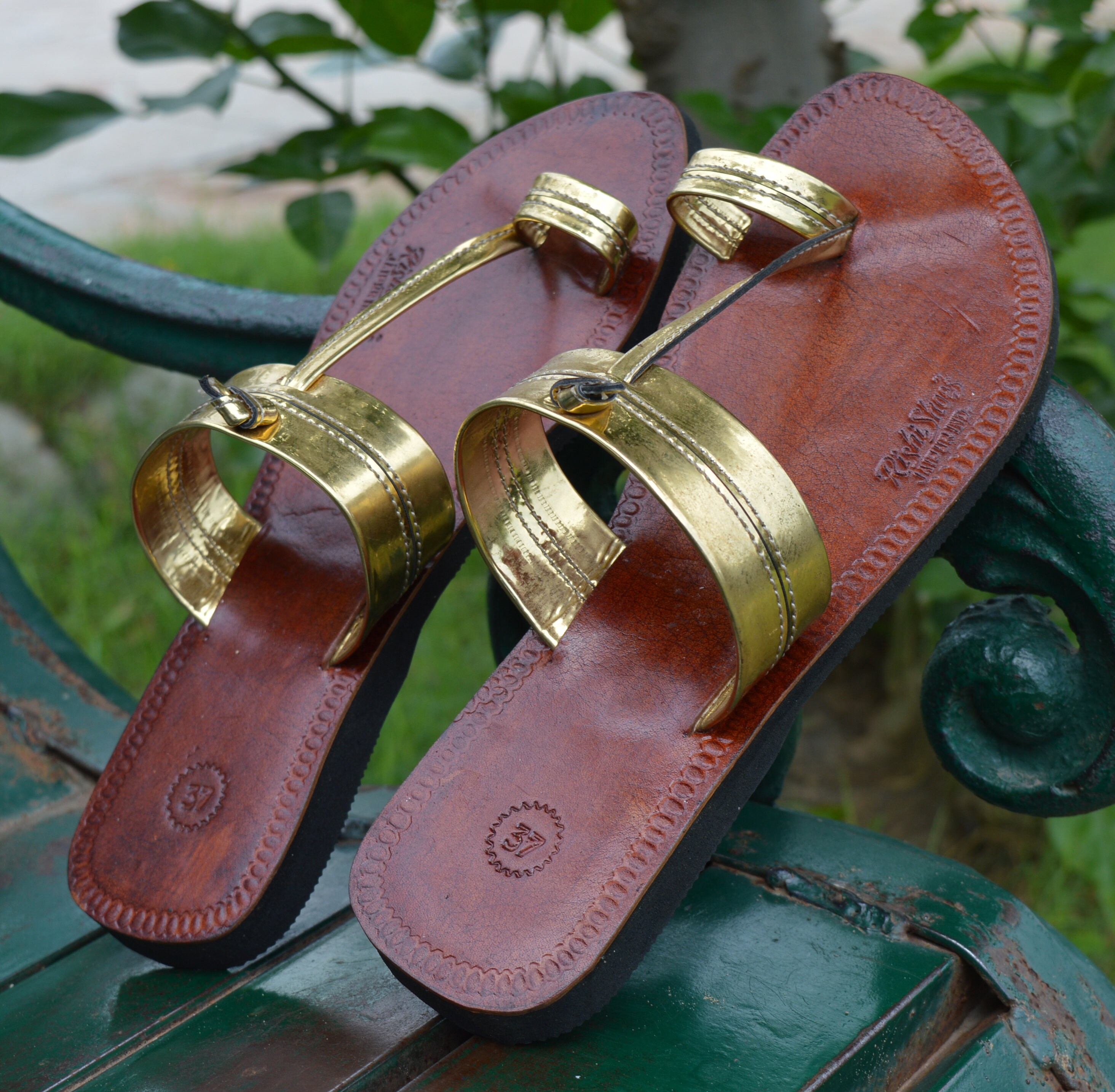Party Wear Golden Strap Handmade Women Leather Sandal Ladies - Etsy