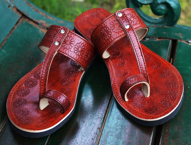 Handmade Women Leather Sandals Hand Stamped Ladies Biblical - Etsy