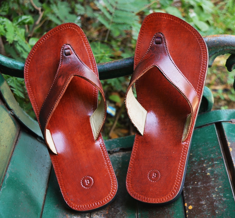 Handmade Brown Men Leather Sandals Handcrafted Gents Sandal V Etsy
