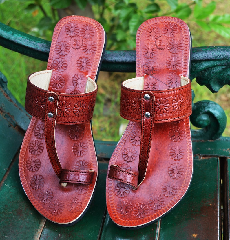 Handmade Women Leather Sandals Hand Stamped Ladies Biblical - Etsy