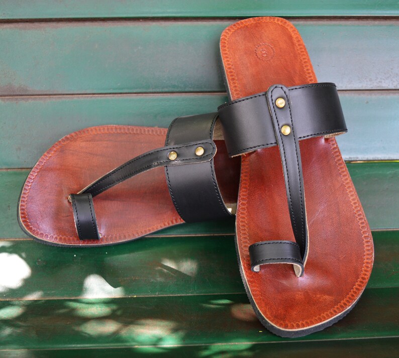 Handmade Men Leather Sandals Handcrafted Gents Christian Etsy