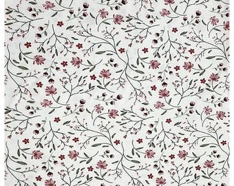 Maglia con fiori e foglie, bianco sporco