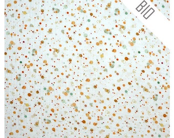 Musselin Baumwolle dots orange und ocker Bio