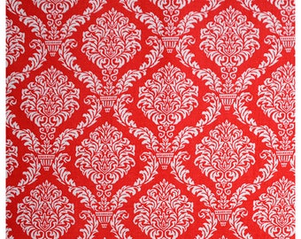 Baumwollstoff Ornamente rot