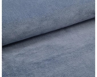 Cordstoff stahlblau stretch, Breitcord Baumwolle