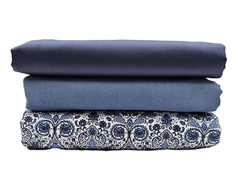 Trachten Stoffpaket hellblau und Ornamente mit Schürze