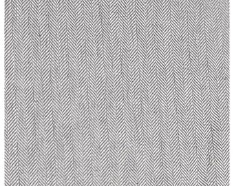 Leinen Fischgrät grau