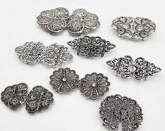 Dirndlschließe aus Metall Silber