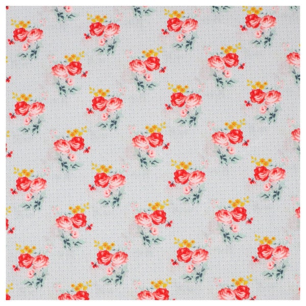 Baumwolle Charming Roses grau