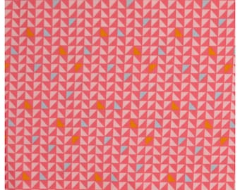 Baumwollstoff geometrisches Muster Dreiecke rosa