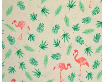 Canvas Palmblätter Flamingos