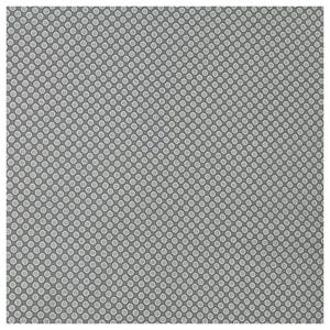 Peut inclure: Un tissu gris avec un motif de pois blancs. Les pois sont petits et régulièrement espacés.