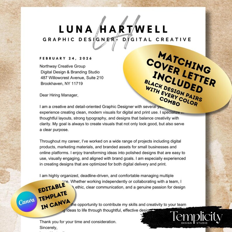Editable Resume & Cover Letter Template | Canva Resume | 11 Color ...