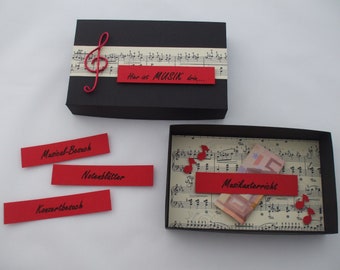 Geldgeschenkbox MUSIK, für ein Instrument, Musical- oder Konzertkarte, Unterricht u.a.