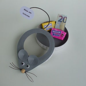 Geldgeschenkbox Mäuse zum Verbraten, Geburtstag, Kindergeburtstag Bild 3