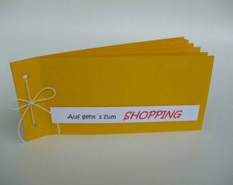 Geldgeschenk-Buch Shopping Frau