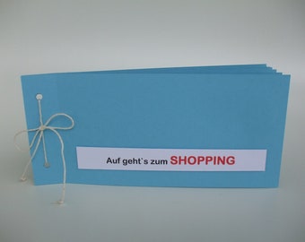 Geldgeschenk-Buch Shopping Mann