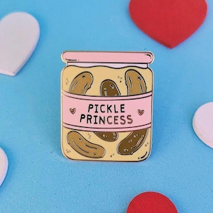 Pickle Princess Emalj Pin Badge, Pickle Lover Presenter, Gherkin Lover