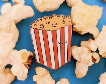 Popcorn Kawaii Email Pin | Leuke emaille pin | Voedsel Email Pin | Popcorn Pin-badge | Kawaii-accessoires