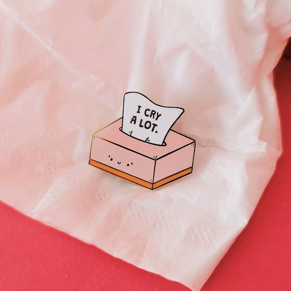 I Cry A Lot Emaille Pin Abzeichen, Mental Gesundheit Emaille Pin, lustiges Geschenk, niedlicher Kawaii Emaille Pin