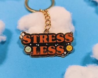 Stress Less Enamel Keyring | Mental Wellbeing | Destress Gifts | Overthinker | Anxiety Support
