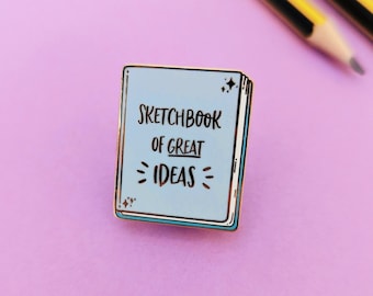 Sketchbook Enamel Pin, Gifts for Artists,Art Teacher, Art Lovers