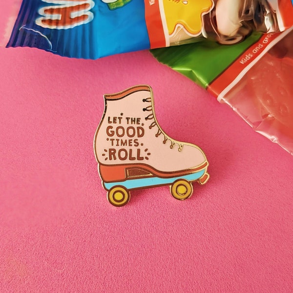 Rollerskate Enamel Pin, Positive Gifts, Mental Health Gifts, Rollerskate Accessories