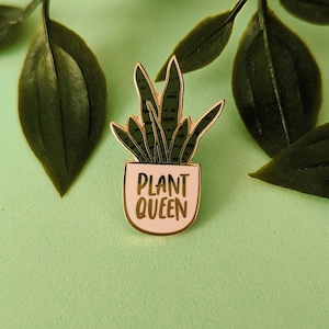 Plant Queen Enamel Pin | Plant Pin Badge | Plant Lover Gift