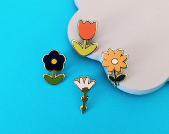 Mini Flower Enamel Pins, Cute Enamel Pin, Mini Pins, Flower Gifts, Board Fillers