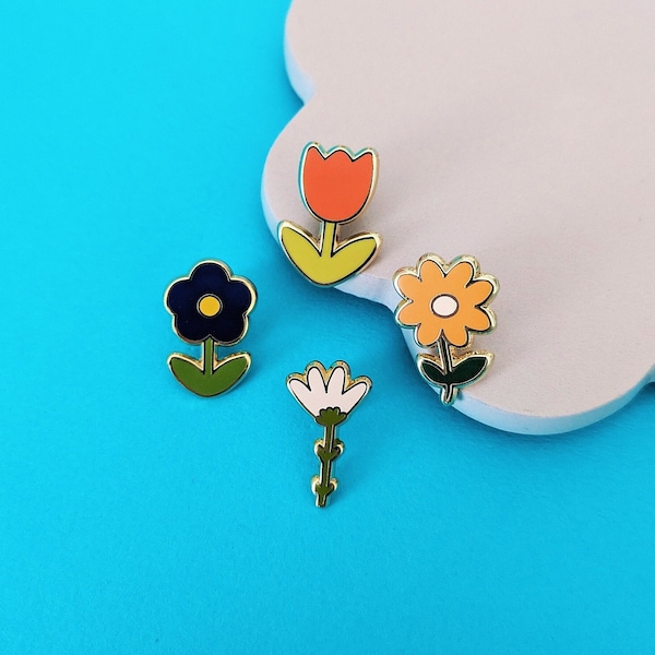 Mini Flower Enamel Pins, Cute Enamel Pin, Mini Pins, Flower Gifts, Board Fillers