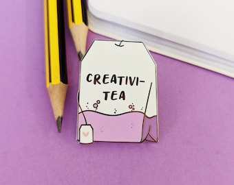 Creativi-Tea Enamel Pin Badge, Gifts For Artists, Gifts For Creatives, Business Owner