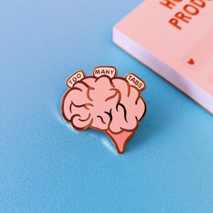 A great gift for students/a mental health gift. This enamel pin badge has been a popular adhd pin.