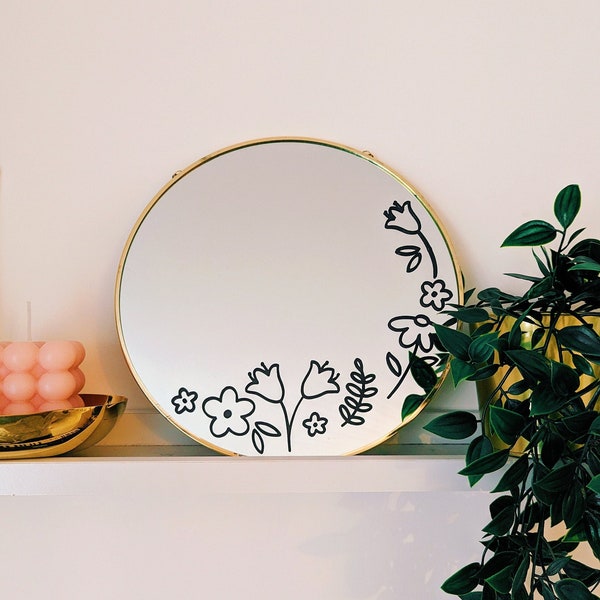 Wall Decal Mirror Etsy
