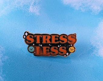 Stress minder emaille pin | Geestelijk welzijn | Ontstresscadeaus | Overdenker | Ondersteuning van angst